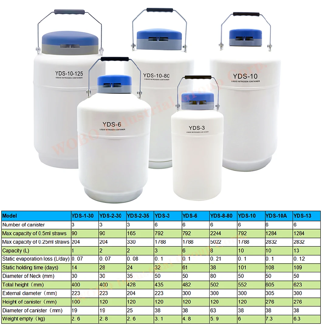 Yds-6 Liters Portable Liquid Nitrogen Container for Semen Storage