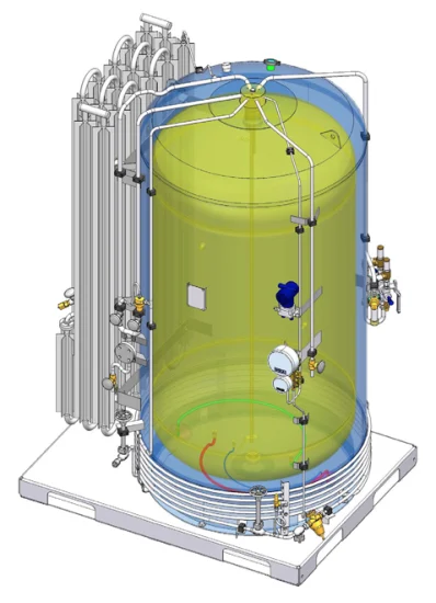 Cryogenic Liquid Nitrogen Oxygen Air Ambient Vaporizer for Pressurizing Gas